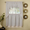 Sweet Home Collection 5 Pc Kitchen Curtain Set-Valance Swag Choice of 24" or 36" Tier Pair, Ribcord Gray