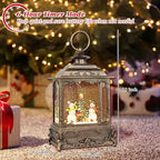 Christmas Snow Globe Lantern,Christmas Decorations Indoor for Home,with 6 Hour Timer Musical Snow Globes,Battery Or USB Powered Swirling Glitter Lantern Christmas Decor Gifts,Snowman Child