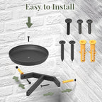 BXF Floating Plant Shelves for Wall Set of 3, Heavy Duty Matte Black Corner Wall Planters for Indoor Plants, Minimalist Round Corner Shelf with Safety Guardrail, Rust-Proof Hanging Plant Holder
