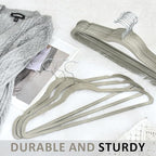 ELONG HOME Velvet Hangers - 50 Pack, Grey Slim Felt Hangers with 360 Swivel Hook, Non-Slip Heavy Duty for Coats & Pants