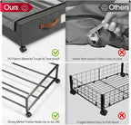 Yecaye Under Bed Storage with Wheels, 4 Pack 60L Under Bed Rolling Storage with Clear Window & Label, Underbed Storage Containers, Rolling Under Bed Metal Drawer for Clothes, Shoes, Books