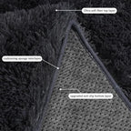 Small Rugs for Bedroom, Fluffy 2x3 Rug Throw Non Slip for Bedside Dorm Kids Room, Plush Comfy Shag Carpet for Home Decor Aesthetic, Charcoal Gray