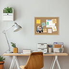 DAHAPYBOO Cork Board Bulletin Board,23x17 Cork Board for Office with Pin Oak Wood Boards,Message Board or Vision Board Decoration.Board Wood 1Pack