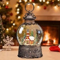 Christmas Snow Globes Lantern, Church and Christmas Tree Christmas Decorations Indoor, 6H Timer Battery & USB Powered Light Up Musical Snow Globes for Kids Women Adults Gift Thanksgiving Home Decor