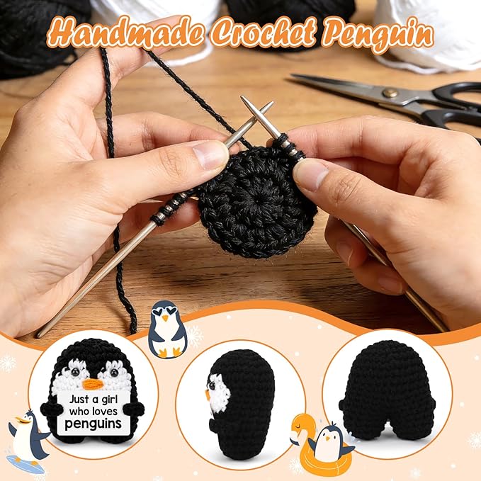 Belatelove Penguin Gifts for Penguin Lovers Friendship Birthday Gifts for Women Girl Gift, Funny Handmade Crochet for Daughter Granddaughter, I Love You Present for Girl Small Easter Decor