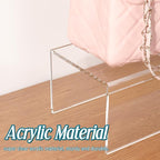 Acrylic Shelf Riser 10x5.1x4 pack of 2, Clear Acrylic Stand for Figure, Cosmetics, Bags, Shoes, Toys, Collectibles, 10x5.1x4 Inch