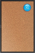 Quartet Cork Bulletin Board 72"W x 48"H Pin Board, Black Aluminum Frame (2307B)