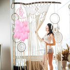 Jetec 3 Pcs Dream Catcher Moon Sun Star Design Handmade Traditional Design Craft Ornament Wall Art Hanging Home Decoration Bedroom Wedding(Sweet Color)