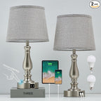 EJIAXIN Table Lamps for Bedroom Set of 2,Dimmable Touch Bedside Lamps with Dual USB A+C Ports - Nightstand Lamp for End Table Modern Night Stand Lamps for Living Room Guest Room