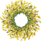 Artgar Front Door Wreath 26 Inch Spring/Summer Wreaths for Front Door, Front Door Wreaths for All Seasons for Indoor Outdoor Home Office Wall Window Wedding Farmhouse Decor (Yellow)