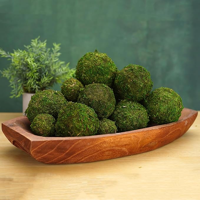 Decorative Moss Balls Set - Fake Moss Balls for Bowl Fillers, Centerpiece Decor, Home Decor, Vase Filler, Wedding Decor, Table Arrangement, Coffee Accents, DIY Crafts (Extra Large - 4"-Set of 6)