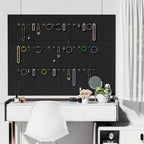 MaxGear Large Cork Board for Wall 48" x 36" Black Bulletin Board, 12 Pack Felt Wall Tiles with Pushpins, Cork Boards for Office Pin Board Tack Board for Photo Meno Decor