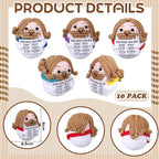 Marsui 10 Pcs 5 Pcs Crochet Dolls Christian Positive Gifts for Women Mini Jesus Figures with Positive Card Handmade Religious Crochet Plush Doll for Church Sunday School Motivational Gift (Multicolor)