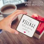 Wooden Sign Gifts - It Takes A Village Thank You For Being A Part Of Us - Motivational Wood Plaque With A Support Frame - Home & Office Inspirational Gifts For Women And Man, Desk Decor & Accessories - A20