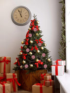Christmas Traditions 4 inch Pink Glittered Rattan Ball Ornaments Hanging Tree Decorations (Set of 6) (Pink)