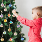 Crystal Suncatcher Ornaments Christmas Tree Decorations, 12PCS Xmas Iridescent Crystal Ball Prism, Mini Round Ball Drop Hanging Ornament for Xmas Tree Suncatcher Chandelier Wedding Party Home Decor