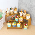 ELEGANTLIFE Acrylic Display Risers Set of 4, 4-Level Tiered Display Stands for Cupcakes, Small Figures & Jewelry, Compact Countertop Display Shelf, Multiple Colors Available (Gold)