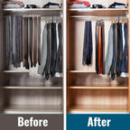 NiHome 2-Pack Double-Layer Rotating Belt Hangers for Closet, 2-Tier Rotatable Belt Organizer, 16 Hooks w/Solid Wood 360° Swivel Belts Tie Organizer, Space-Saving Storage Rack for Scarves Bras Purses