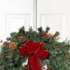 Haute Decor Adapt Adjustable Wreath Hanger, Top & Length Adjustable (Textured Silver)