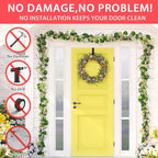 15” Wreath Hanger Over the Door Hooks, Non Scratch Wreath Door Hanger Hooks for Hanging Welcome Sign, Metal Wreath Hangers for Front Door Décor, Thin Door Hanger for Easter Halloween Home Decoration