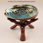 Wish Well Extra Large 8" Wooden Tripod Stand - Hand-Carved Room Decor Holder ~ Ideal for Abalone Shell, Decorative Bowl, Crystal Ball, Sphere, Geode ~ Wood Display Stand & Perfect Crystal Holder