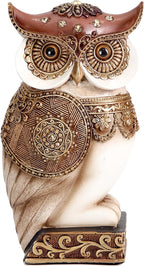 Owl Statue for Home Decor Accents, Shelf Bookshelf Table Office Living Room Decor Owl Figurine, Ideal Gifts for Bird Lovers, Antique Golden Color