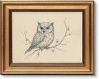 VIYYIEA Vintage Gold Framed Wall Art for Living Room, Owl Canvas Prints Home Decor, Sketch Painting Picture, Bedroom Wall Decor Gifts for Friends or Family -【Owl】-(10L x 8W)