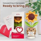 Gossby Gift for Mom from Daughter, Son, Kids - Sunflower Crochet with Card - I Always Need You MOM - Mothers Day, Christmas, Birthday Gift - Emotional Support Plush for Mama