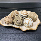 6pcs Decorative Balls for Bowl Centerpiece, 2.4 Inch Orbs Spheres Decor Balls Rattan Wicker Balls for Bowl Fillers, DIY Home Vase Table Decor