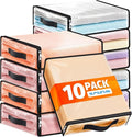 SpaceWhisper 10 Pack Clear Storage Bags, Plastic Blanket Storage Bags with Zipper and Handle, Moving Bags for Comforter, Bedding & Clothes, Closet Organizer and Under Bed Storage (15.7x13.8x3.9 Inch)