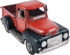 Vintage Farmhouse Black Red Truck Pickup Truck Rustic Metal Home Decor Collectible Vehicle Car Model Home Table Desktop Tabletop Gift Decoration