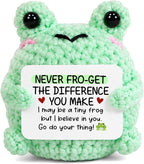 OASSIE Thank You Gifts for Women Men - Frog Positive Crochet Animals - Teacher Appreciation Gifts, Birthday Retirement Gift for Woman Teacher Nurse Coworkers Boss, Emotional Support Crochet