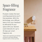 Pura Home Mini Fragrance Diffuser for Small Spaces Adjustable Smart Home Device with LED Light & Automatic Vial Detection - Includes 1 Scent Refill - Linens & Surf