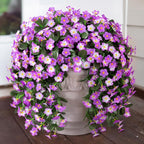 HyeFlora 2PCS Artificial Hanging Flowers for Outdoors Spring Decoration, Faux Daisy Plants Fake Silk Orchid Long Stems UV Resistant Mums for Home Garden Wall Party Indoor Outside Decor