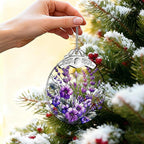 Stained Glass Ornament, Purple Bauhinia and Violets Ornaments, Unique Crystal Ornaments, Hanging Holiday Presents Idea, Car Hanging Ornaments, Car Charm, Mirror Accessories