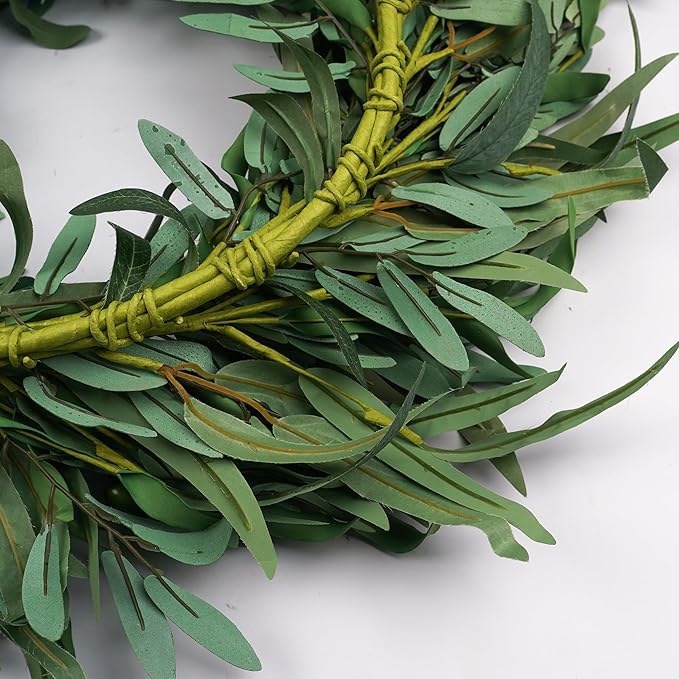 Olive Wreath for Front Door 26 inch, Greenery All Season Wreath with Olive Leaf Fruit, Home Decoration for Outdoor Living Room Indoor Wall and Outside Summer All Season Wedding