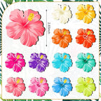 Maitys 36 Pcs Spring Flower Ornaments for Tree Hawaiian Wooden Flower Decorate Wooden Hibiscus Daisy Hanging Decor for Birthday Wedding Baby Shower Themed Summer Holiday Party Decoration(Hibiscus)