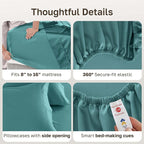 California Design Den 100% Cotton Sheets Full Size Set - Luxury 600 Thread Count Sateen, Cooling Sheet Sets Full Size Bed with Deep Pockets, Hotel Quality Bedding - Teal Bed Sheets