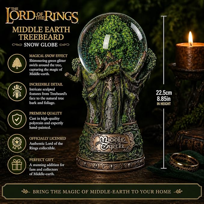 Nemesis Now Lord of The Rings Snow Globe, Middle Earth Collectible, Officially Licensed, Hand-Painted Resin, 19cm - Treebeard