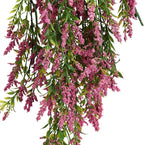 2 Pcs Artificial Lavender Teardrop Rattan, Spring Summer Front Door Hanging Floral Swags for Wall Basket Filler, Garden Home Easter Decoration-28.7in(Rose Red)
