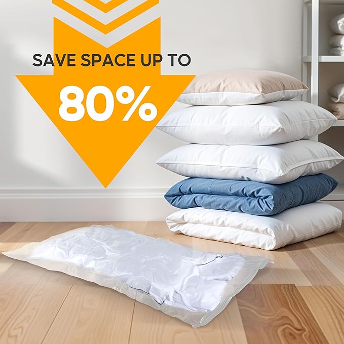 Simple Deluxe 10 Jumbo Vacuum Storage Bags, Space Saver Bags, Vacuum Seal Bags with Hand Pump for Comforters, Blankets, Bedding, Pillows and Clothes