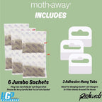 Richards Homewares Moth Away Herbal Non Toxic Natural Repellent, 6-Jumbo Sachets