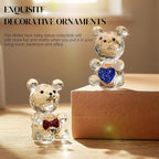 H&D HYALINE & DORA 2pcs Crystal Baby Bear Figurine Collection Animal Paperweight Table Centerpiece