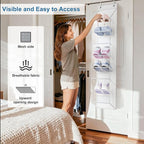 SLEEPING LAMB Narrow Over the Door Shoe Organizer for Closet, 2 Packs Shoe Racks for Door with Mesh & Deep Pockets, Hanging Sneakers Holder to Storage Boots, White