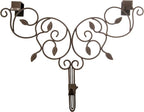 [Front Door WREATH HANGER] - Ivy Design | ADJUSTABLE Hook Length for Tall and Small Doors | PADDING to Prevent Damage like Scratch and Dents | Heavy Duty Cast Iron Metal Hangar - (Brown)