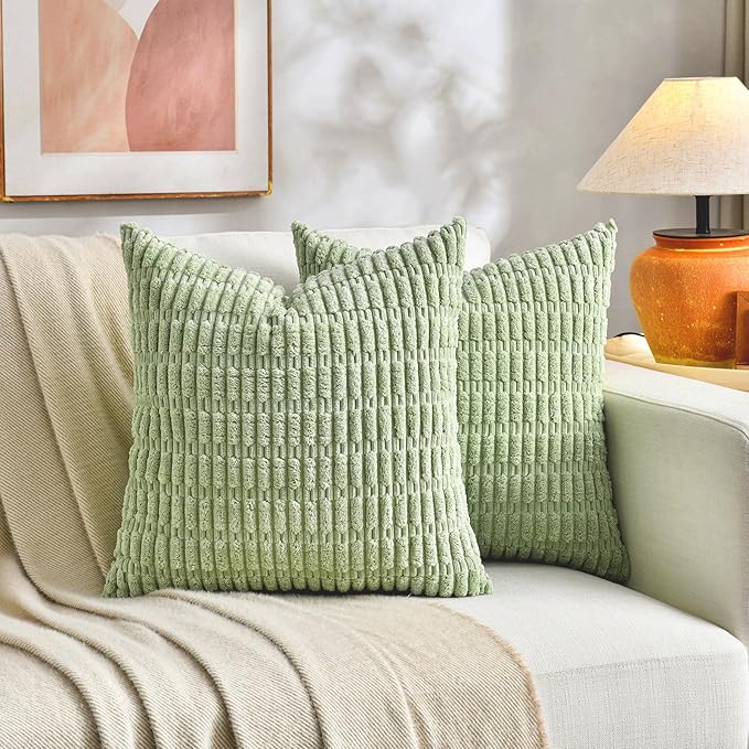 Fancy Homi 4 Packs Decorative Throw Pillow Covers for Living Room Couch Bed, Modern Farmhouse Boho Home Décor Accent Cushion Case, 26" x 26", Yellow Green Series