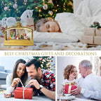 Christmas Snow Globes, 11.4" Nativity Glitter Water Lantern with Song, 6H Timer Battery & USB Powered Music Box for Christmas Decorations Indoor
