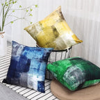 Dark Blue Abstract Art Artwork Pillow Cover, Gallery Modern Decorative Throw Pillows Cushion Cover for Bedroom Sofa Living Room 18 x 18 Inch Set of 2