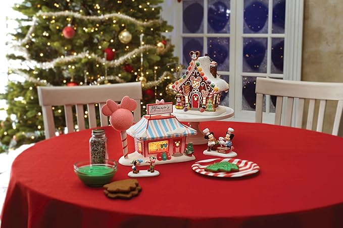 Department 56 Disney Village Mickey Mouse Gingerbread House Lit Building, 7.91 Inch, Multicolor