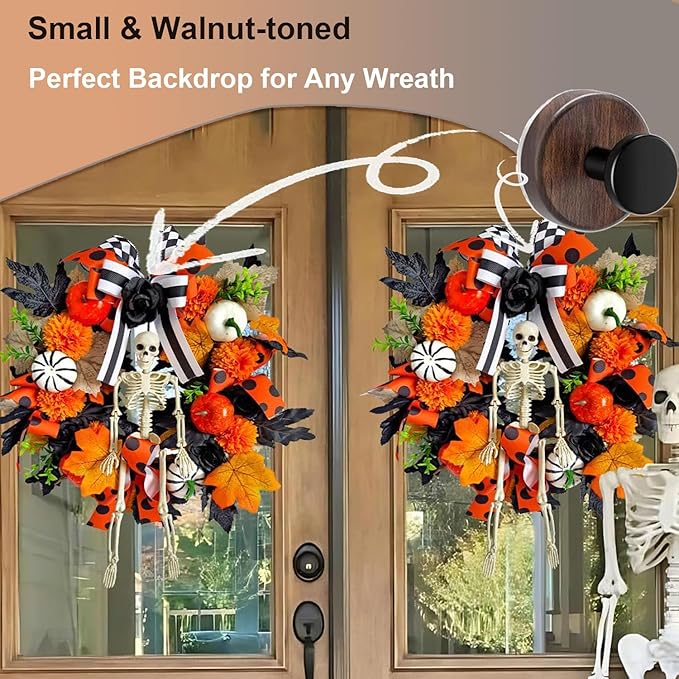 Wreath Hanger for Front Door, 6Pack Suction Cup Hooks for Glass Window/Over Door/Outdoor, Christmas/Thanksgiving/Halloween/July 4th/Easter/Valentine/Fall/Summer/Spring (6 Pack)